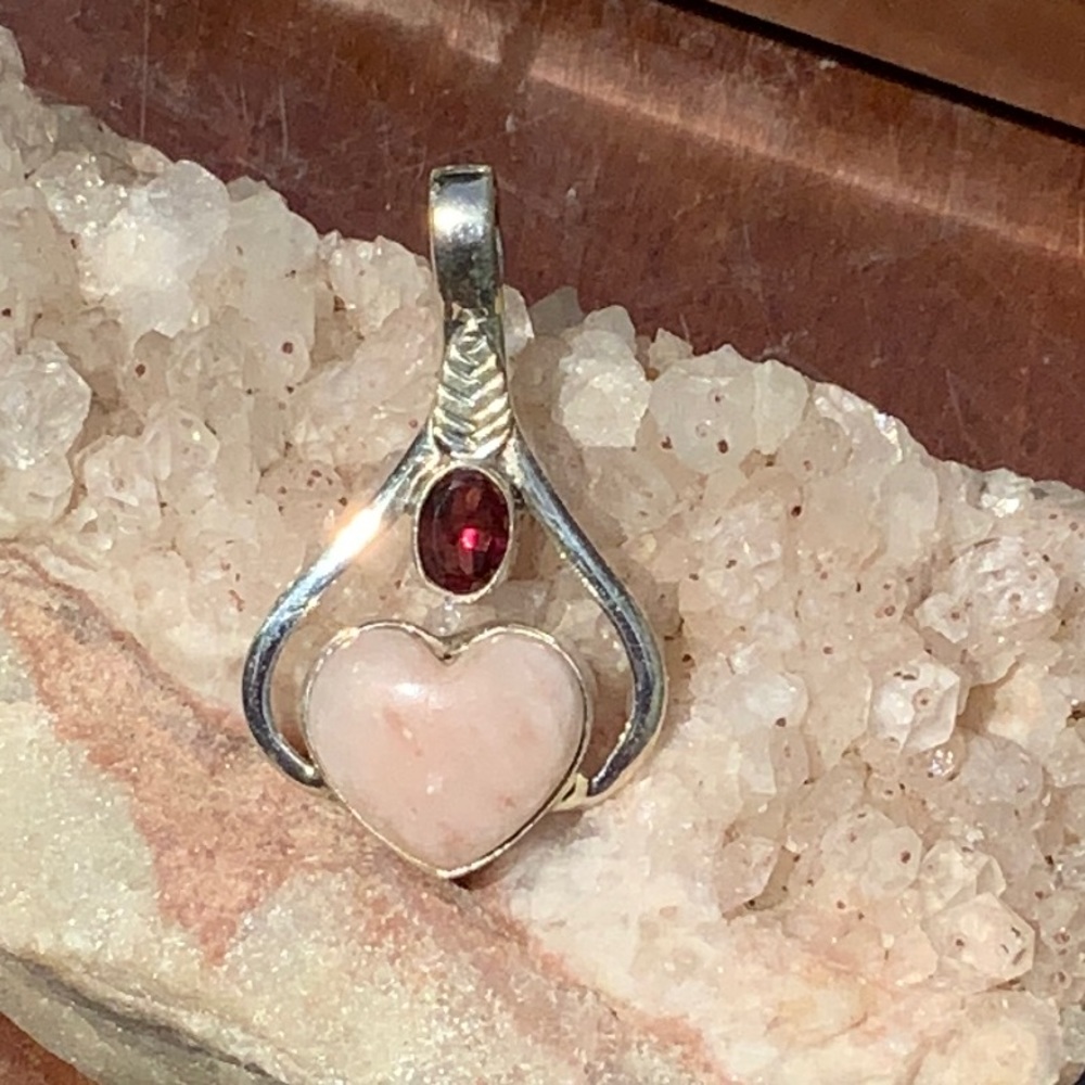 Silver and Pink Heart Pendant